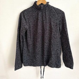 Jones New York Signature Women's Gray 1/4 Zip Activewear Sweatshirt Top Size S
